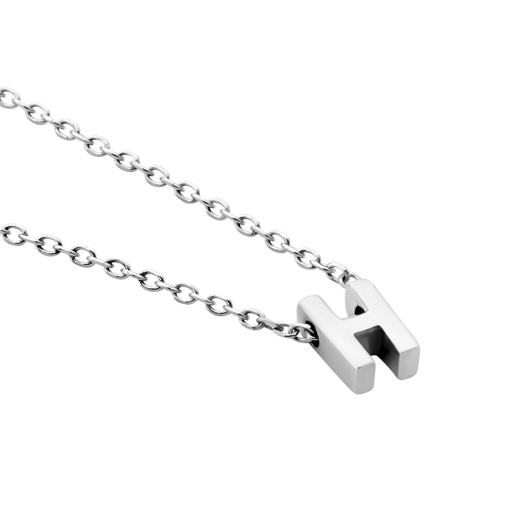 Damen Collier Silber Silber 925 Buchstabe H