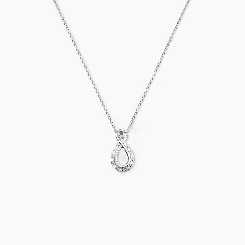 Collier Or Weiss Theanna Infini Goutte Diamant - Spannringe Damen | OROVIVO