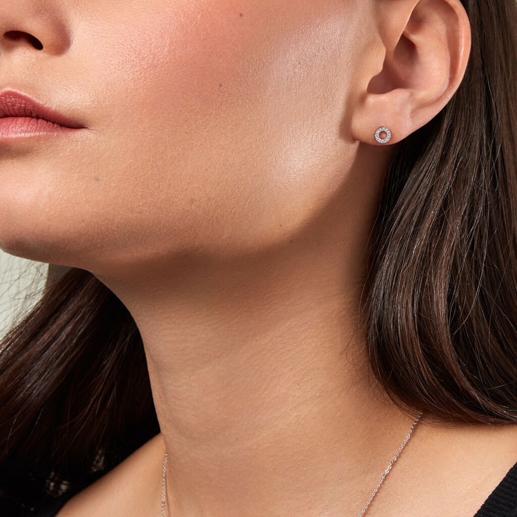 GWEN Damen Ohrstecker Weißgold 375 (9 Karat) Diamant Weiß 0,07 ct - Ohrstecker Damen | OROVIVO