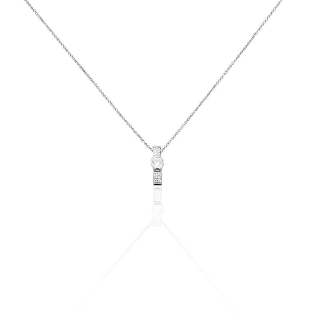 KINA Damen Collier Silber 925 Zirkonia Weiß Barren - Halsketten Damen | OROVIVO
