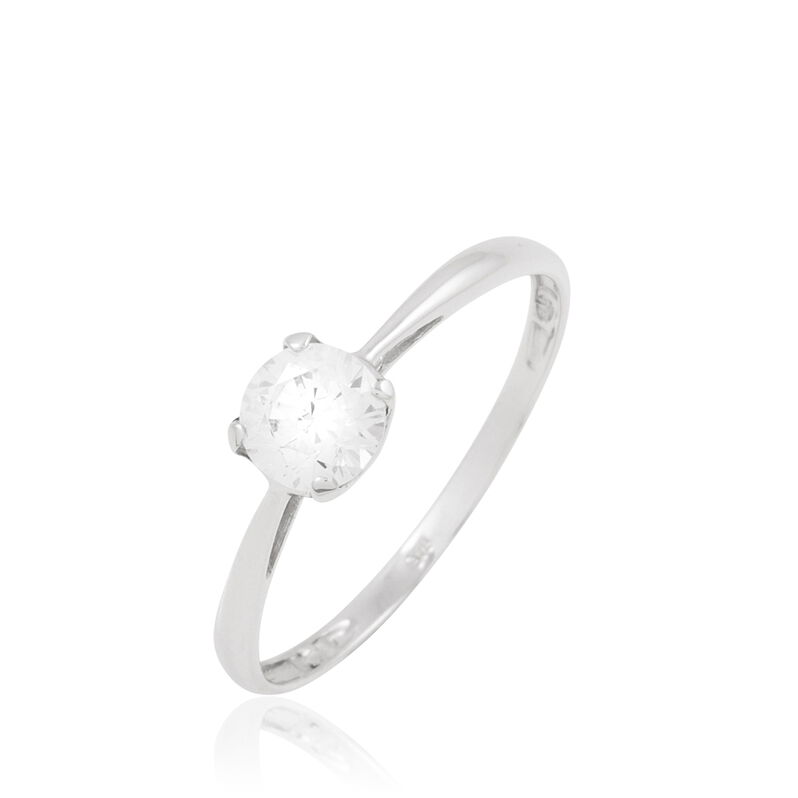 Bague Ornelle Or Blanc Oxyde De Zirconium - Spannringe Damen | OROVIVO