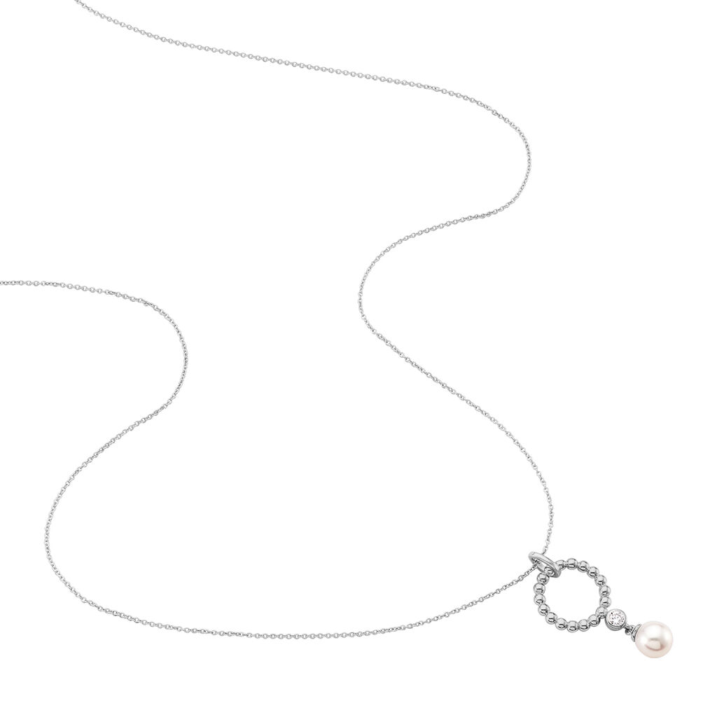 ATHINA 2 Damen Collier Silber 925 Zuchtperle Perlmutt Kreis