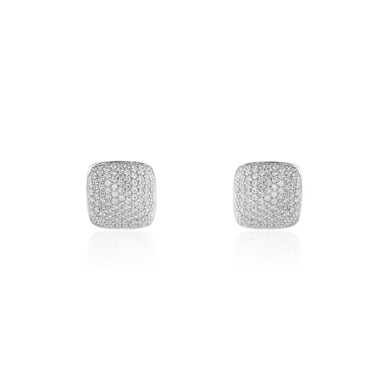 PAVINA Damen Ohrstecker Silber Silber 925 Zirkonia Wei&szlig; 0,05 ct Mandel - Ohrstecker Damen | OROVIVO
