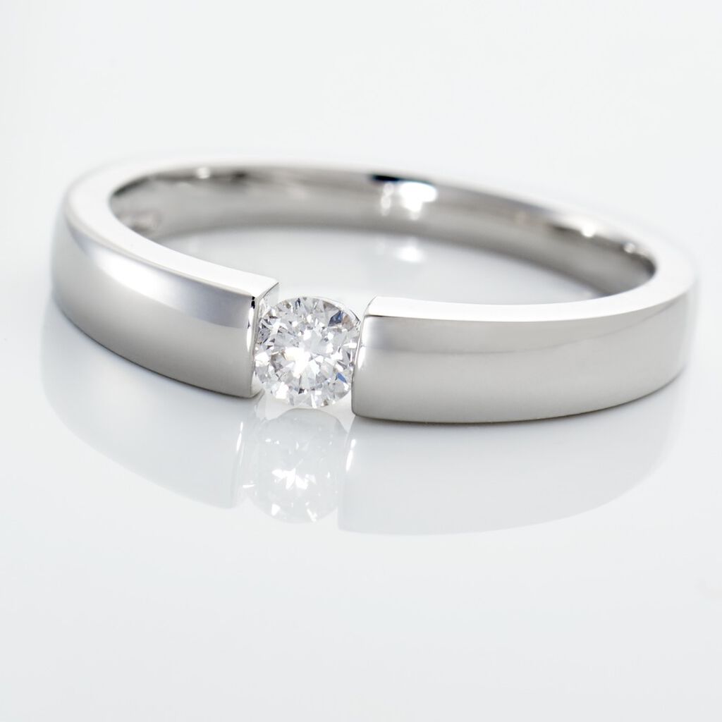 Damen Ring Weißgold 375 Diamant 0,15ct Kreis Valencia  - Hochzeitsringe Damen | OROVIVO