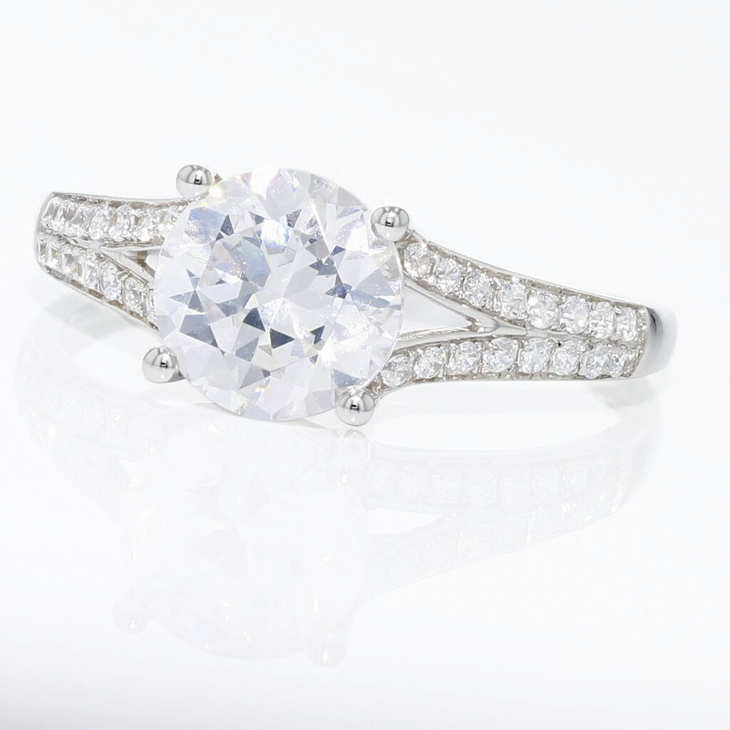 Solitaire Or Weiss Carolina Oxyde Accompagne - Spannringe Damen | OROVIVO