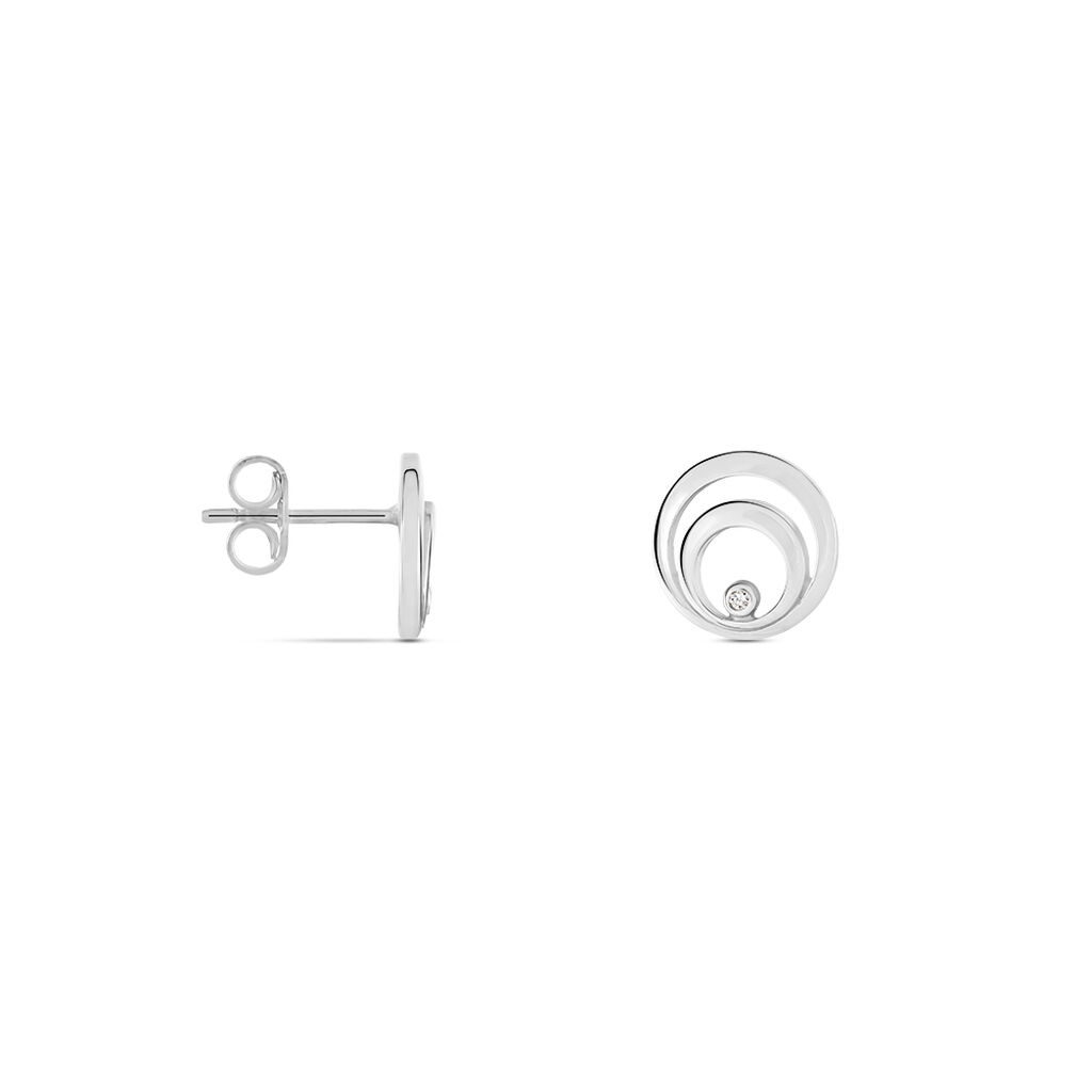 Damen Ohrstecker Silber 925 Diamant Kreise - Ohrstecker Damen | OROVIVO