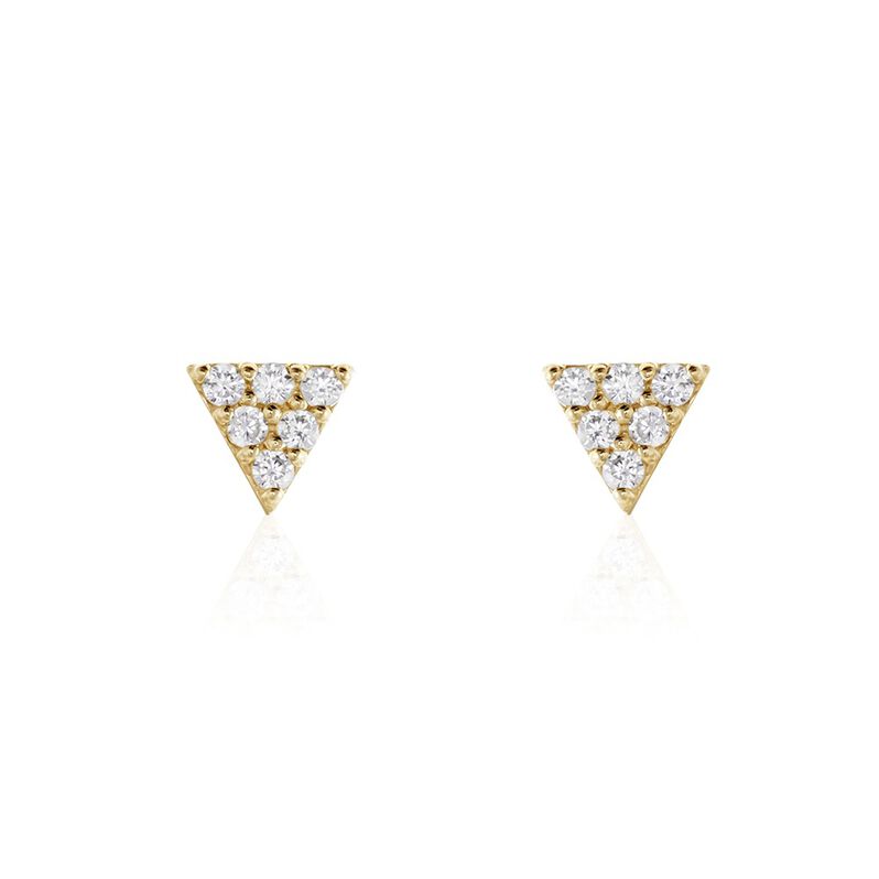 Damen Ohrstecker Gold 375 Zirkonia Dreieck  - Ohrstecker Damen | OROVIVO