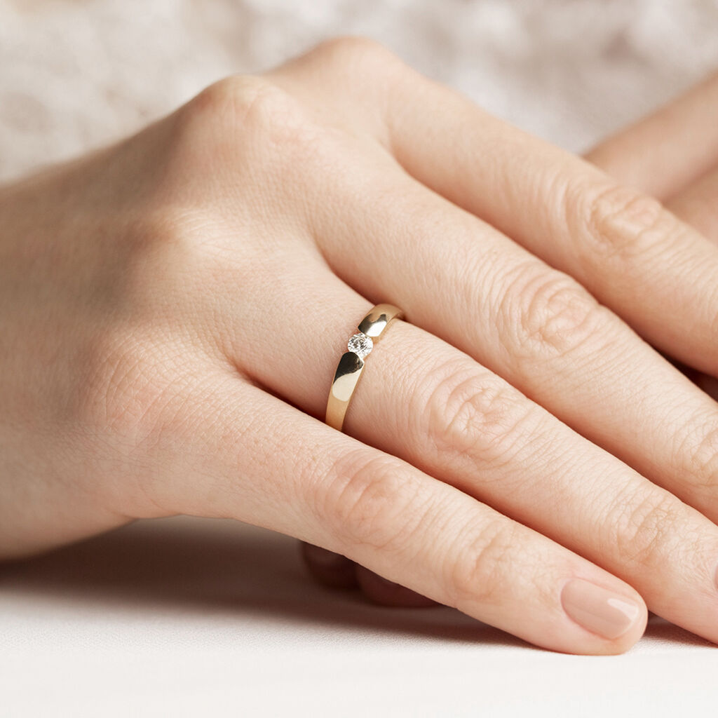 Damen Ring Gold 375 Diamant 0,1ct Seville  - Solitärringe Damen | OROVIVO