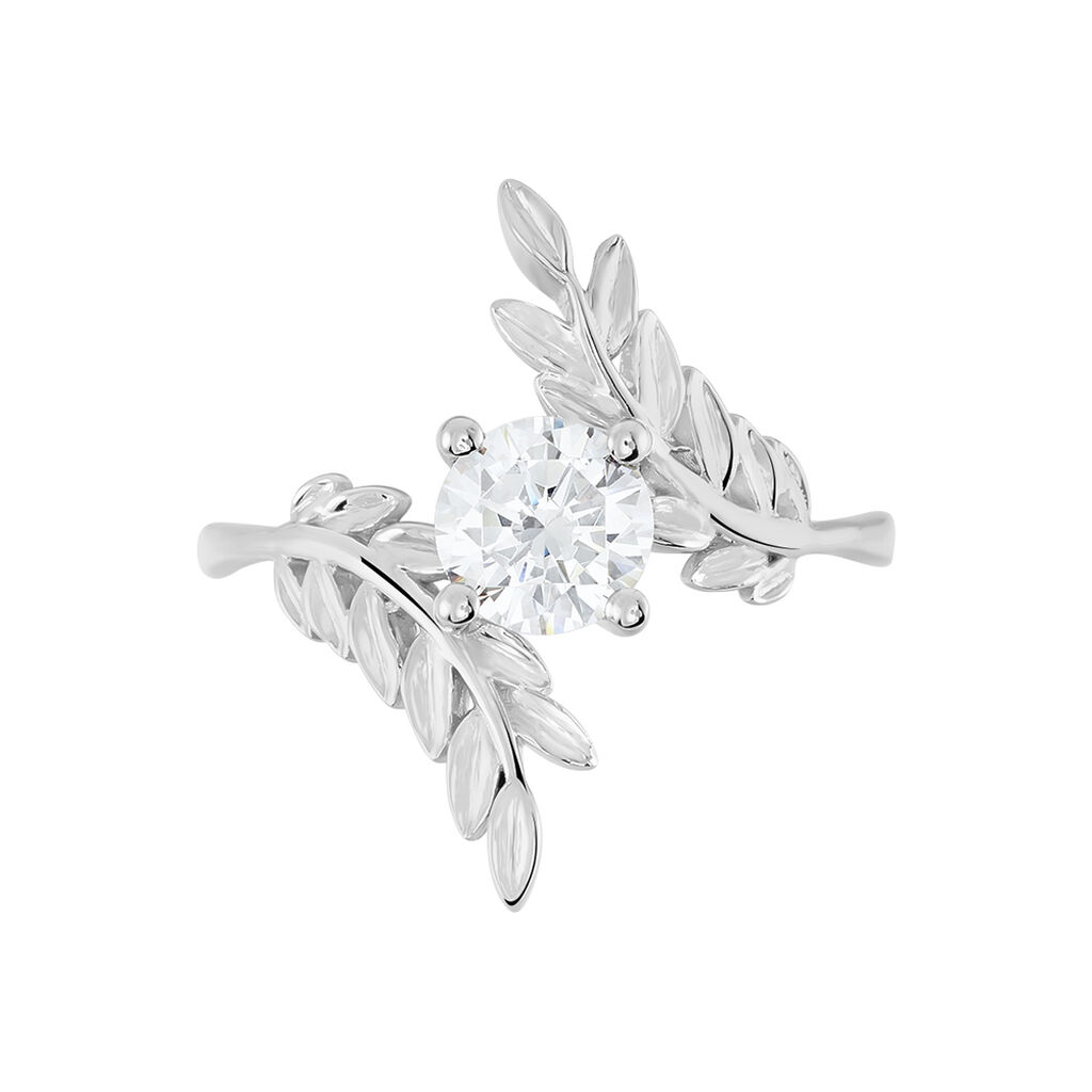 Bague Argent Rhodie Iora Solitaire Oxyde - Spannringe Damen | OROVIVO