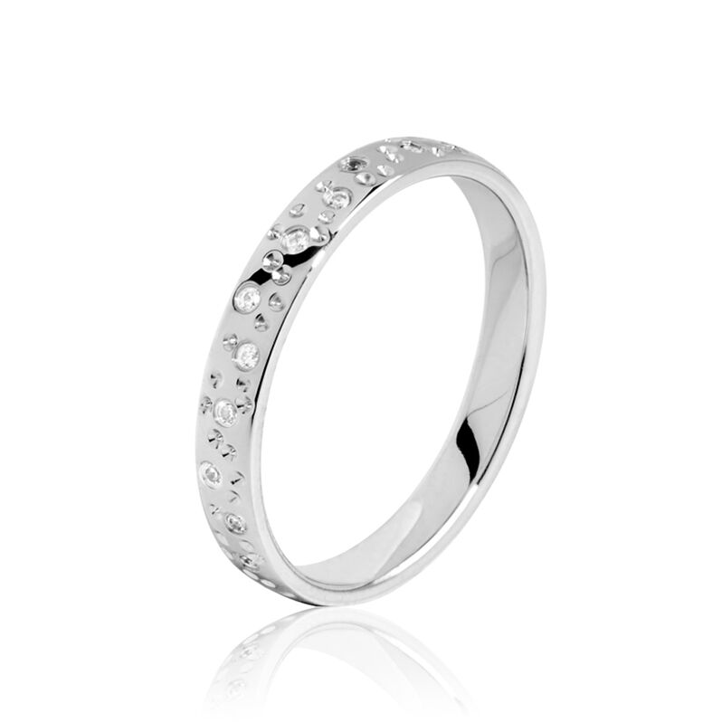 Alliance Fantaisie Or Blanc Diamant - Spannringe Unisex | OROVIVO