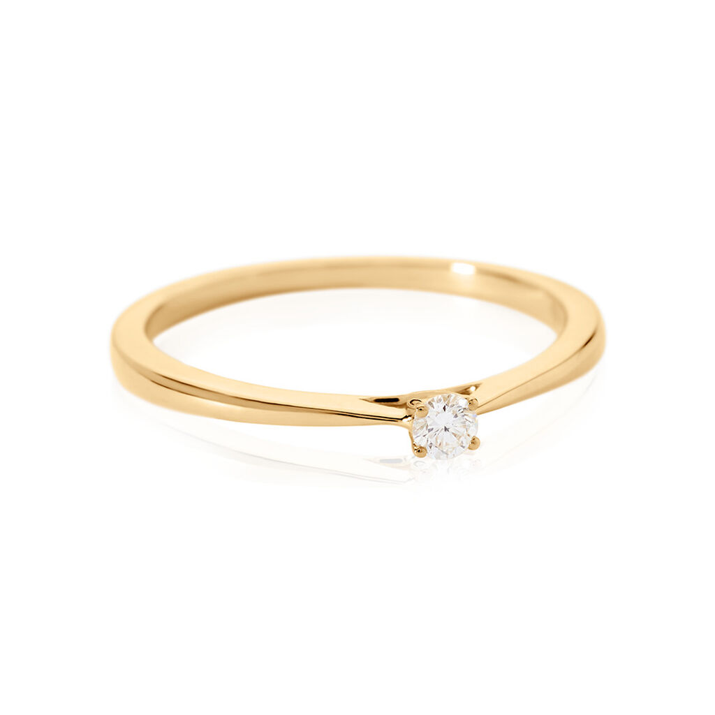 VICTORIA Damen Ring Gold 585 (14 Karat) Diamant Weiß 0,060 ct, Ring mit Stein