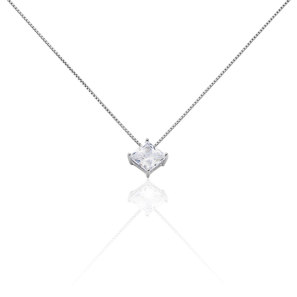 Damen Collier Silber 925 Zirkonia Viereck - Halsketten Damen | OROVIVO