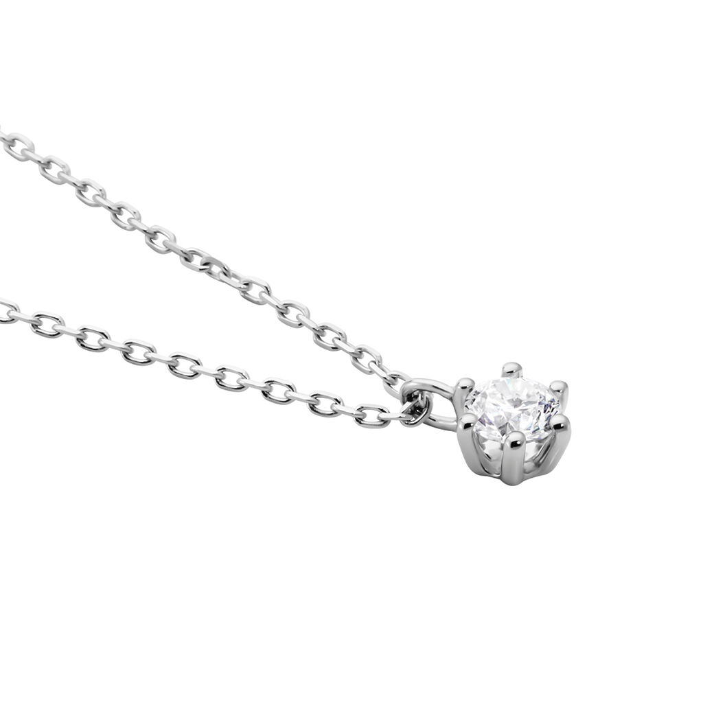 Monopoli Damen Collier Wei&szlig;gold 750 (18 Karat) Diamant Wei&szlig; 0,26 ct