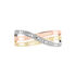 CROISEE 5 Damen Ring Gold Tricolor Gold / Wei&szlig; / Ros&eacute; 375 (9 Karat) Diamant Wei&szlig; 0,020 ct Welle