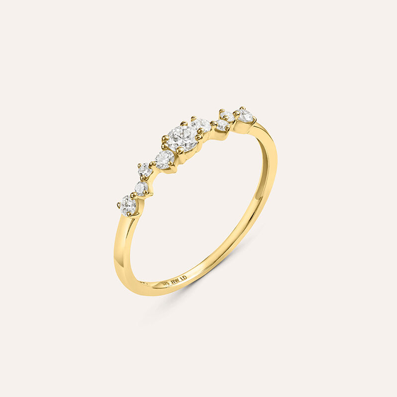 Anello Riviere Diamade Glam Oro Giallo Diamante Lab-Grown - Spannringe Damen | OROVIVO