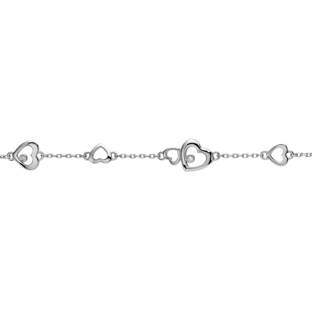 Damen Armband Silber 925 Diamant 0,02ct Herz Belina 9,00mm - Armbänder mit Anhänger Damen | OROVIVO