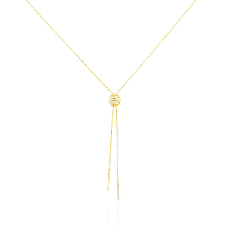 Damen Collier Gold 375 (9 Karat) Diamant Wei&szlig; 0,04 ct Barren - Halsketten Damen | OROVIVO