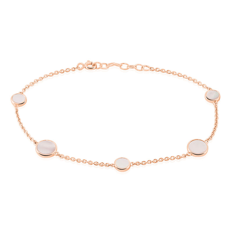 JARAA Damen Armband Silber rosevergoldet 925 Perlmutt Perlmutt Kreis - Armb&auml;nder Damen | OROVIVO