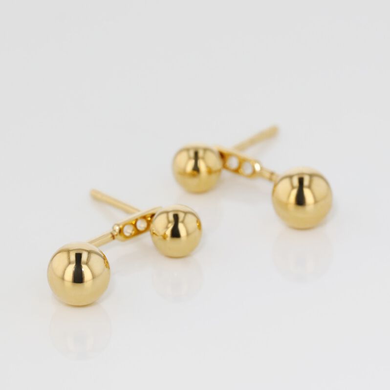 Bijoux D'oreilles Plaque Or Jaune Boules - Spannringe Damen | OROVIVO