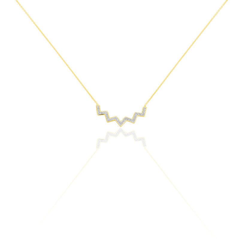 Collier Or Jaune Galla Zigzag Glitter - Spannringe Damen | OROVIVO