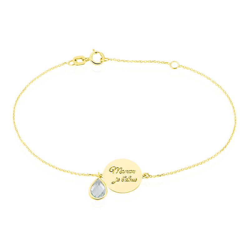 Bracelet Or Jaune Avela Pastille Message - Spannringe Damen | OROVIVO