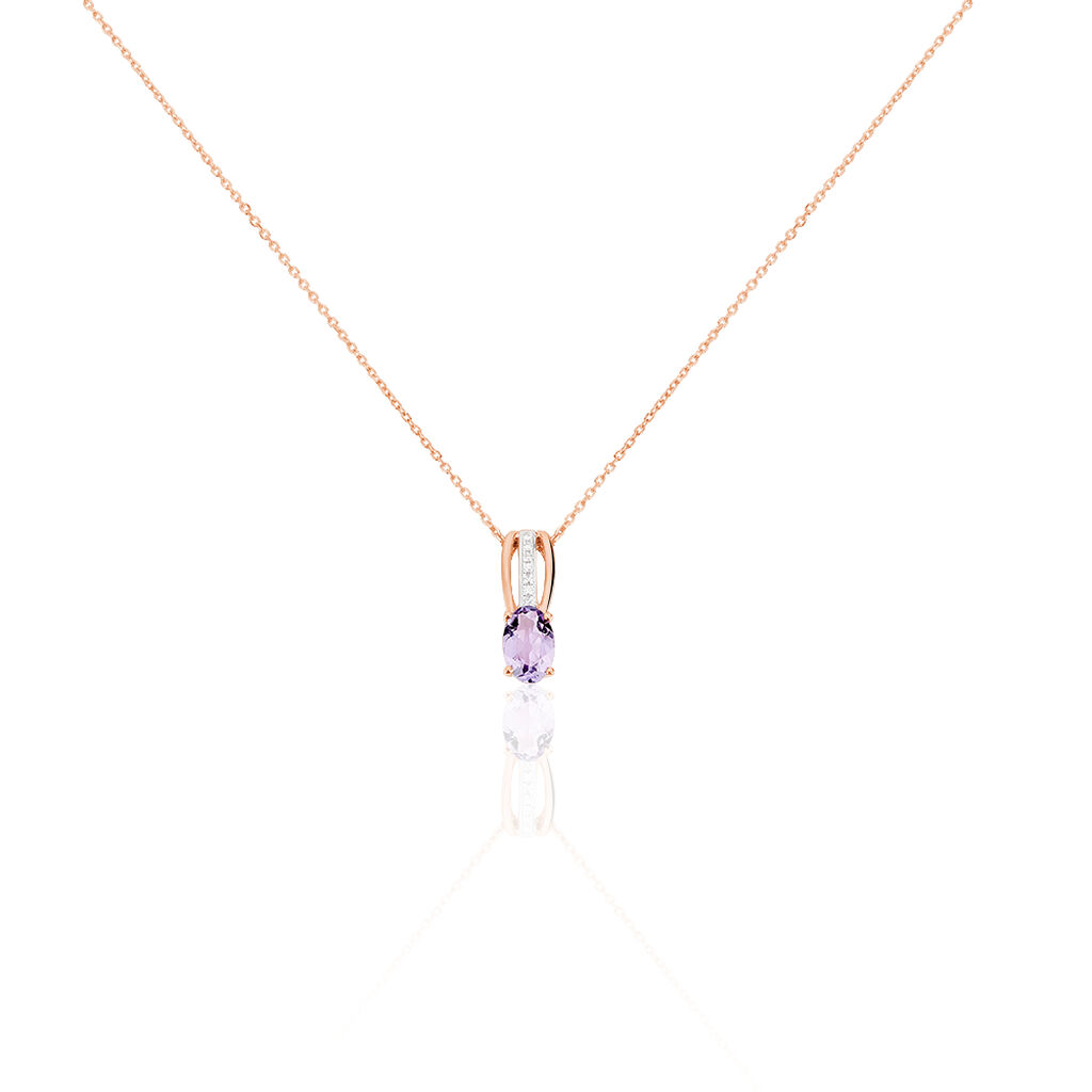 Collier Danila Or Rose Amethyste Et Diamant - Spannringe Damen | OROVIVO