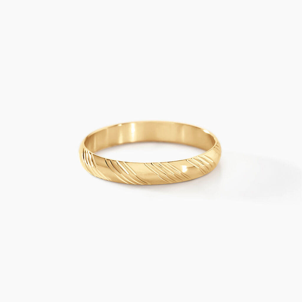 Alliance Hercule Striee Demi Jonc Classique Or Jaune - Spannringe Familie | OROVIVO