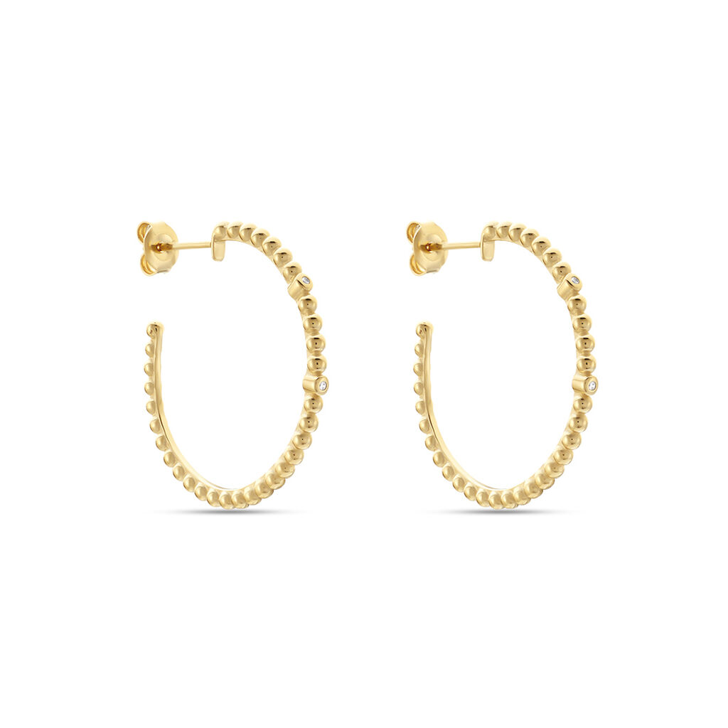 Damen Creolen Vergoldet Zirkonia Nuschka 30,00mm 2,20mm  - Creolen Damen | OROVIVO