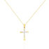 Kreuz HO 1 Damen Collier Gold 375 (9 Karat) Diamant Wei&szlig; 0,03 ct Religi&ouml;ses Kreuz