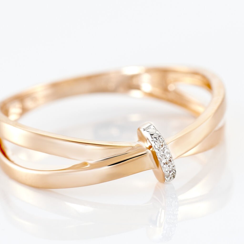 ILVIA Damen Ring Rosegold 375 (9 Karat) Diamant Wei&szlig; 0,01 ct Knoten