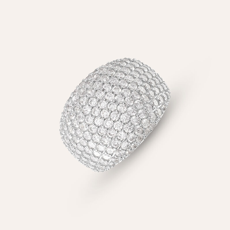 Anello Fascia Silver Shine Argento Rodiato Cubic Zirconia - Spannringe Damen | OROVIVO