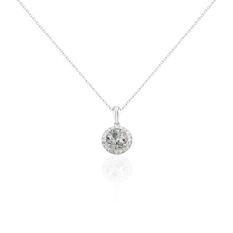 Damen Kette Weißgold 585 Aquamarin Himmelblau 1,44ct Kathi 45cm - Halsketten Damen | OROVIVO