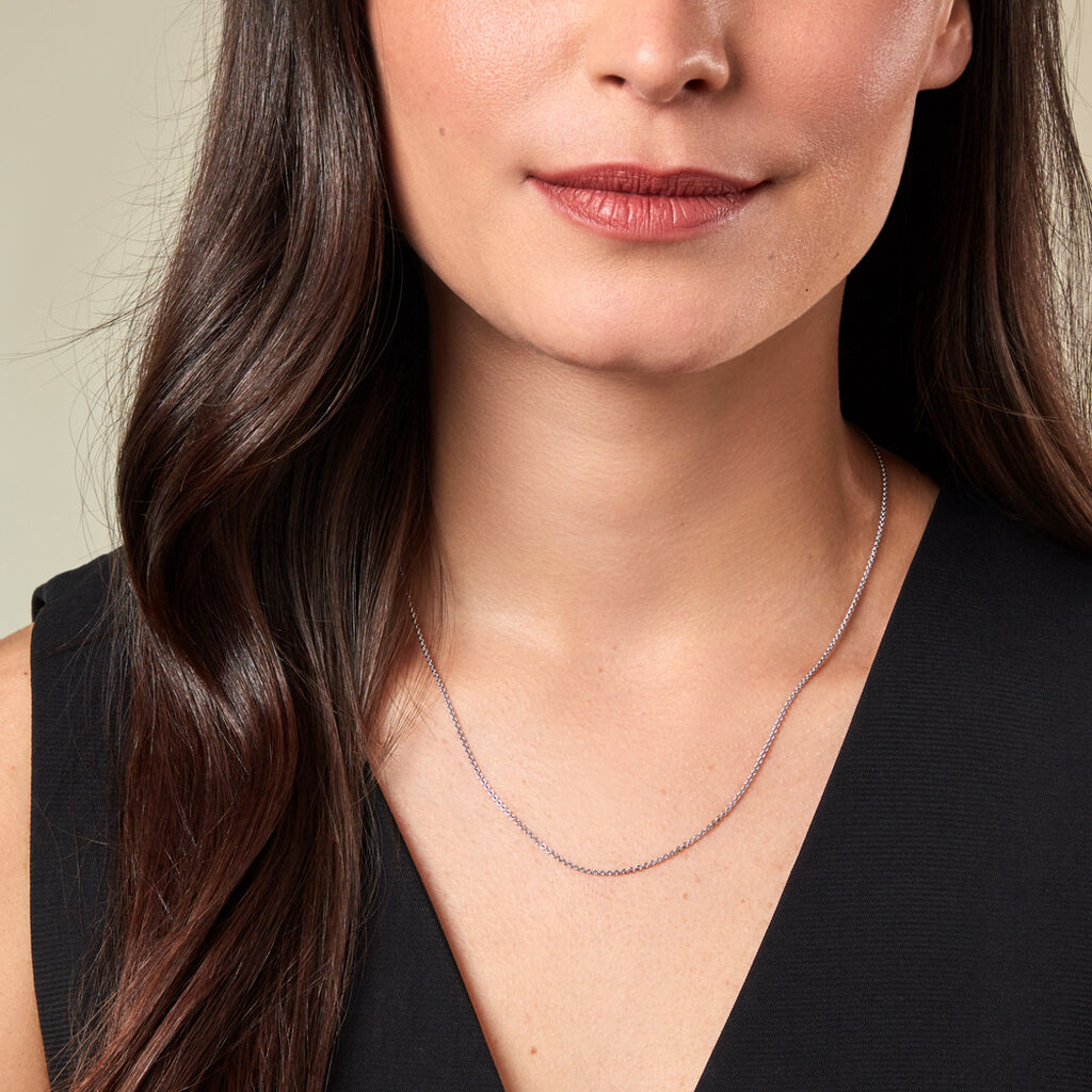 Unisex Kette Weißgold 585 4,5cm - Halsketten Unisex | OROVIVO