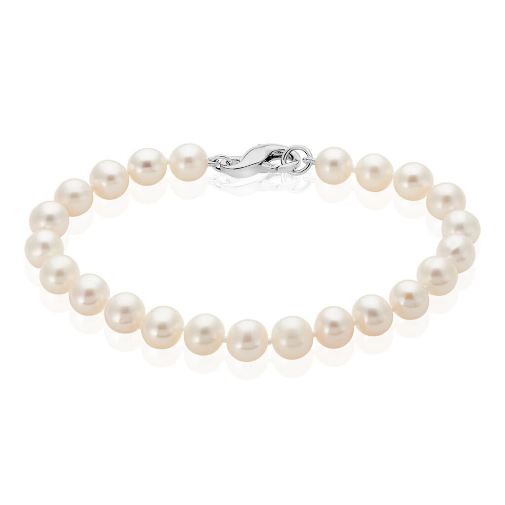 ALDEPHIA Damen Armband Silber 925 Zuchtperle Perlmutt Ball, Armband mit Stein