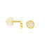 PASTILLE Damen Ohrstecker Gold 375 (9 Karat) Zirkonia Wei&szlig; Kreis