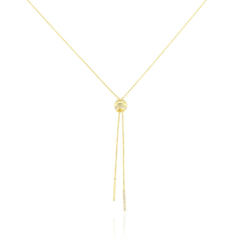 Damen Collier Gold 375 (9 Karat) Diamant Wei&szlig; 0,04 ct Barren - Halsketten Damen | OROVIVO