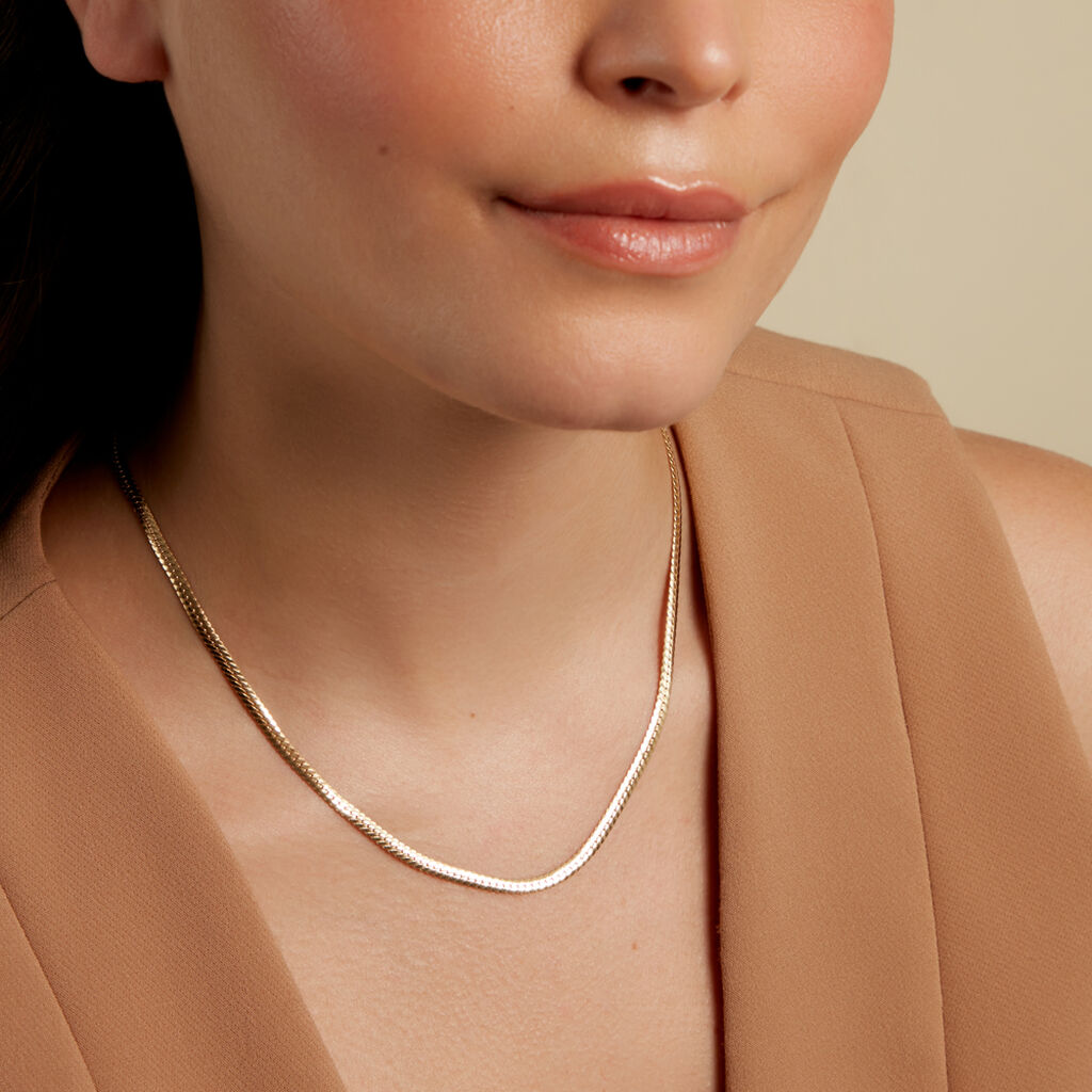 HANIWA Damen Collier Silber vergoldet 925 B 3,2 mm