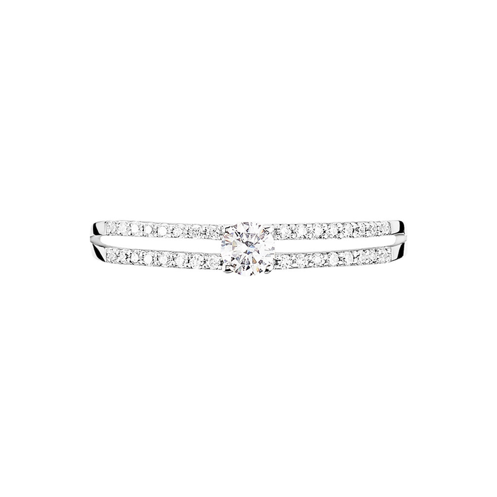 Bague Aisse Or Blanc Oxyde De Zirconium - Spannringe Damen | OROVIVO
