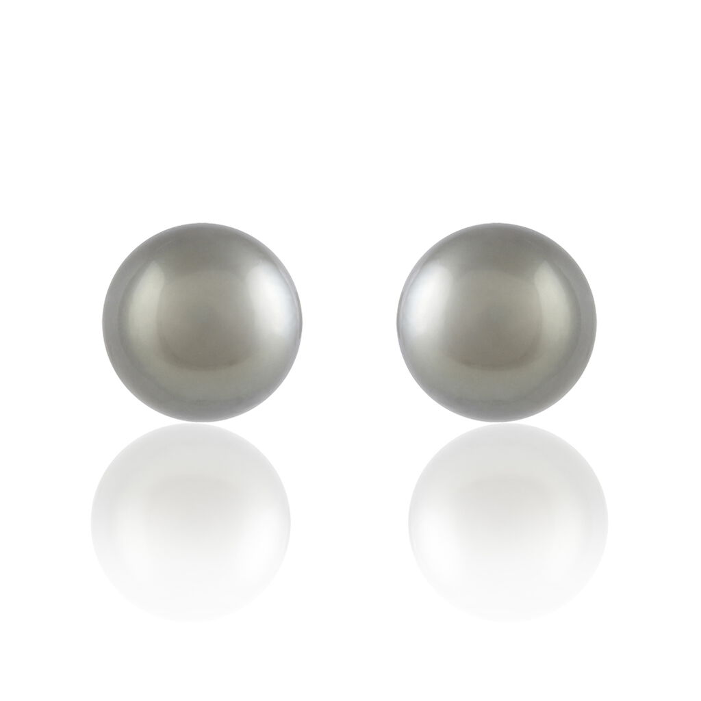 Boucles D'oreilles Puces Franca Or Jaune Perle De Culture De Tahiti - Spannringe Damen | OROVIVO
