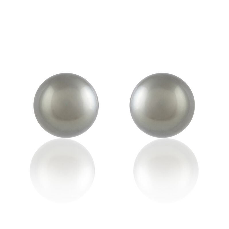 Boucles D'oreilles Puces Franca Or Jaune Perle De Culture De Tahiti - Spannringe Damen | OROVIVO