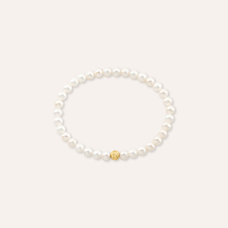 Bracciale Gabrielle Oro Giallo Perla D'Acqua Dolce - Spannringe Damen | OROVIVO