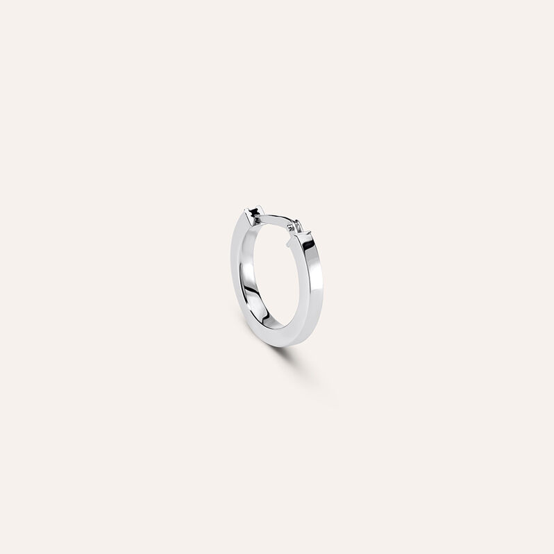 Mono Orecchino A Cerchio Toujours Oro Bianco - Spannringe Unisex | OROVIVO