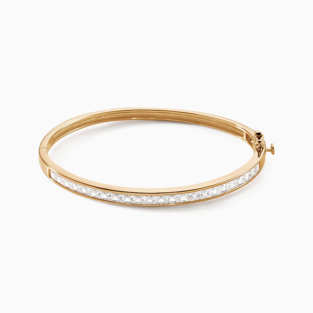 Bracelet Jonc Frieda Plaqué Or Jaune Oxyde De Zirconium - Spannringe Damen | OROVIVO