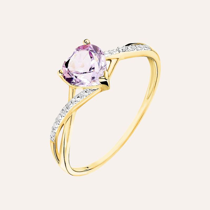 Anello Amélie Oro Giallo Ametista Cubic Zirconia - Spannringe Damen | OROVIVO