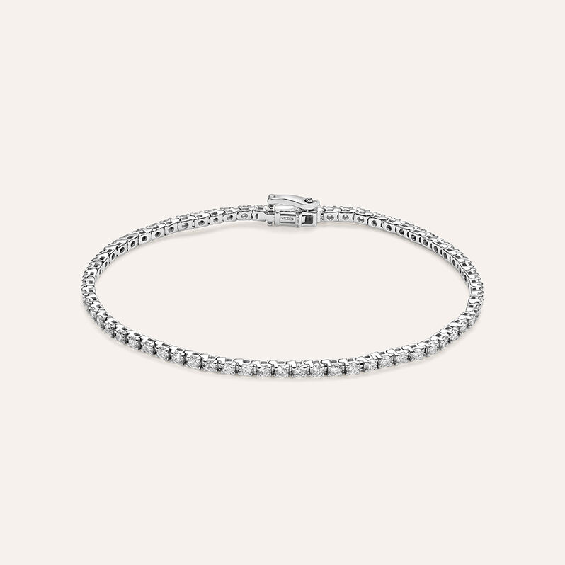 Bracciale Tennis Diamade Oro Bianco Diamante Lab-Grown - Spannringe Damen | OROVIVO