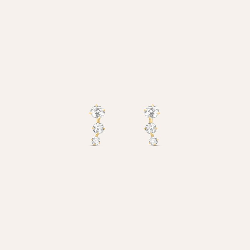 Orecchini Lobo Trilogy Bon Ton Oro Giallo Cubic Zirconia - Spannringe Damen | OROVIVO