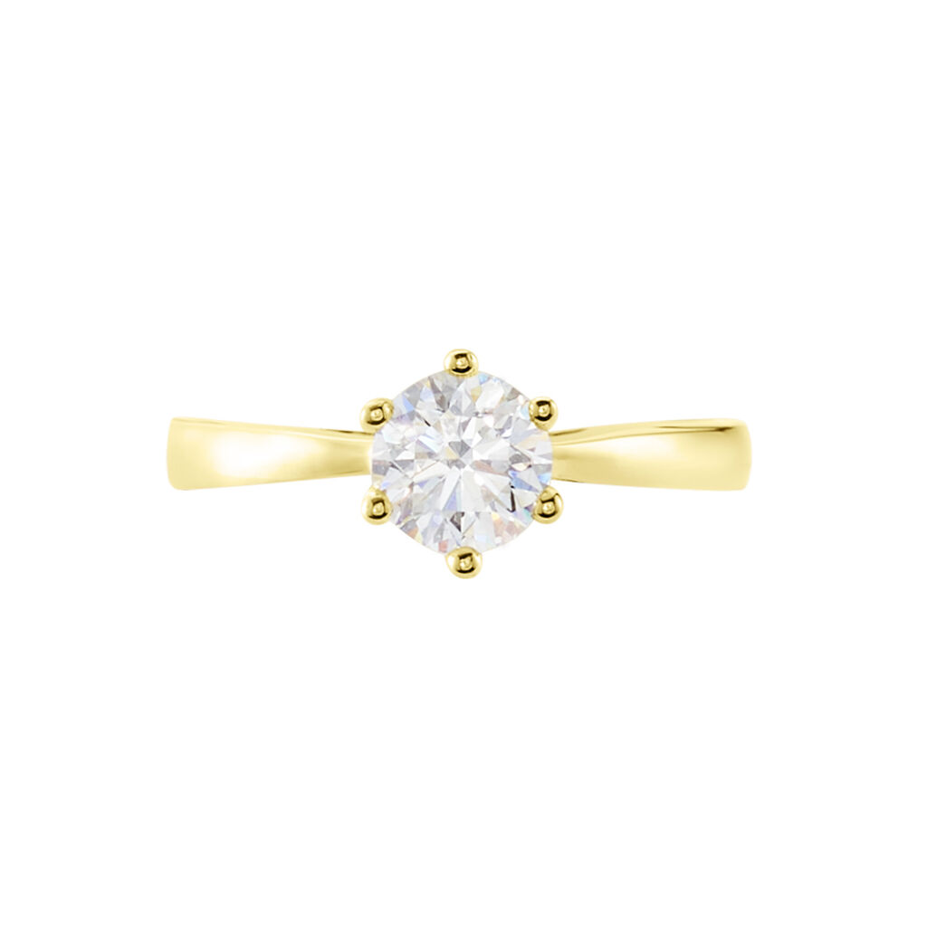 Sonate Damen Ring Gold 750 (18 Karat) Synthetischer Diamant Wei&szlig; 0,77 ct