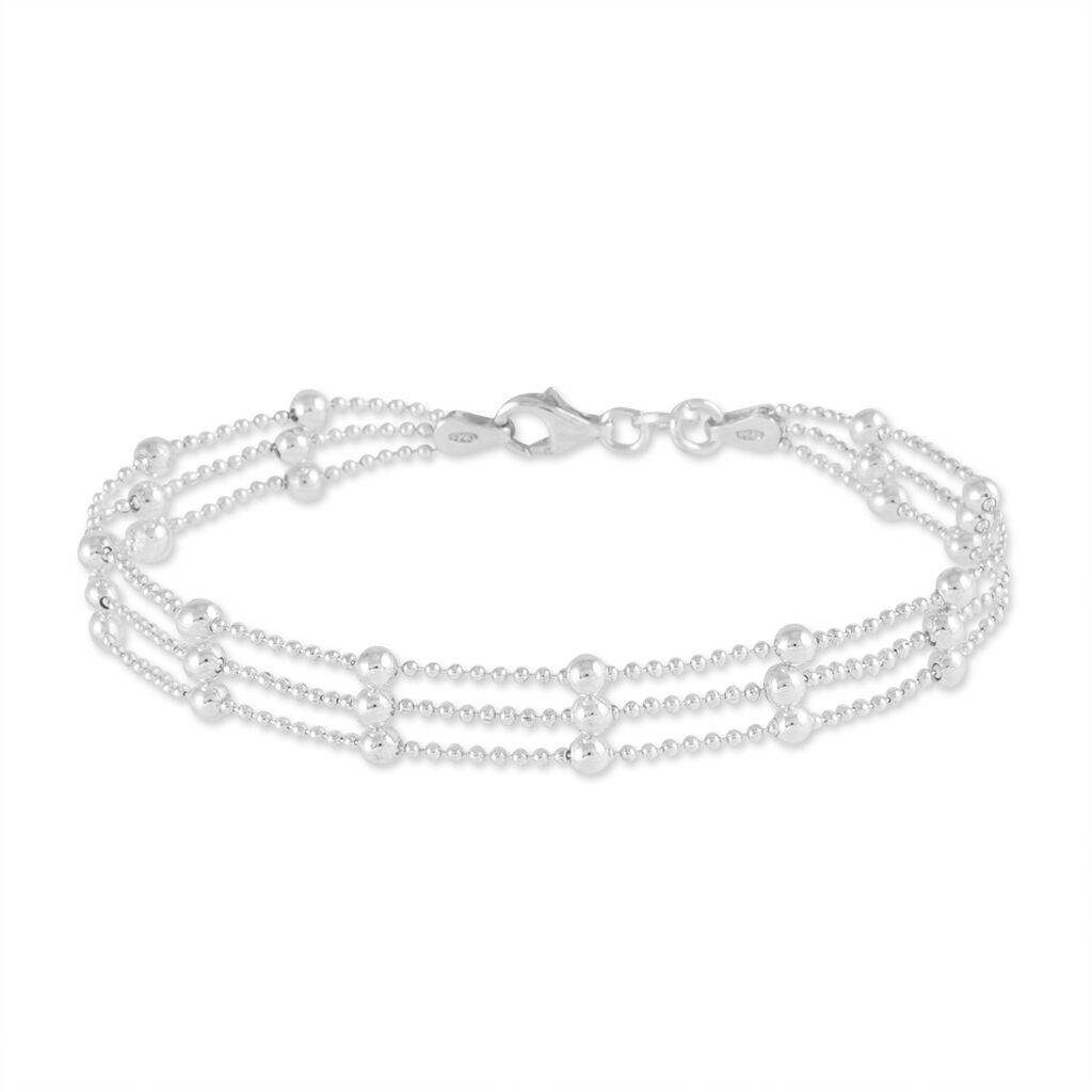 🦚 Damenarmband Silber 925 Kugeln, Armband ohne Stein