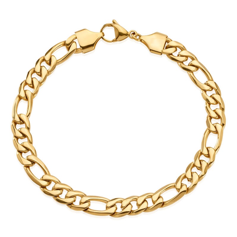JAMES Herren Armkette Edelstahl vergoldet B 8 mm - Armketten Herren | OROVIVO