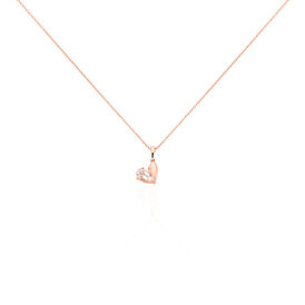 Damen Halskette Gold 375 Rosé Vergoldet Morganit - Herzketten Damen | OROVIVO